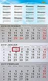 calculadora 3 meses de ovulacion Sin celulosa, papel crema Idena 11327 – 3 de mes calendario 2019, FSC-Mix, pequeño, aprox. 24 x 45 cm