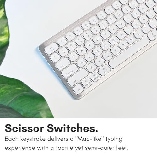 Macally Wired Keyboard for Mac with USB Ports for Mouse - Compatible Apple Keyboard for MacBook Pro/Air, iMac - Aluminum Frame