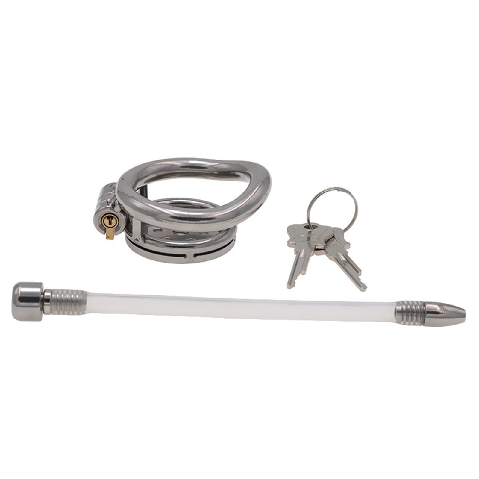 Cage de chasteté en acier inoxydable pour hommes avec tube en silicone, design sombre, bonne dissimulation, cage de pénis pour hommes, Bondage pour couples SM Sex Toys (50mm/1.97in)