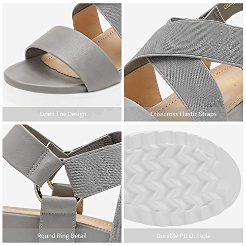 Image of DREAM PAIRS Women's Open Toe Ankle Strap Platform Wedge Sandals