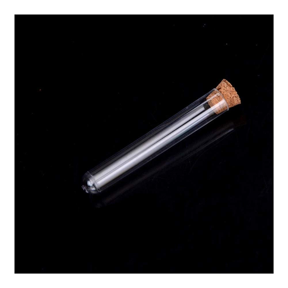 PYouo-Grandi provette, 100pcs Prova Plastic Tube, 16x100 mm, con Tappo di Sughero Trasparente Come Il Vetro, Lab Esperimento Favore del Regalo, Materiali di Alta qualità