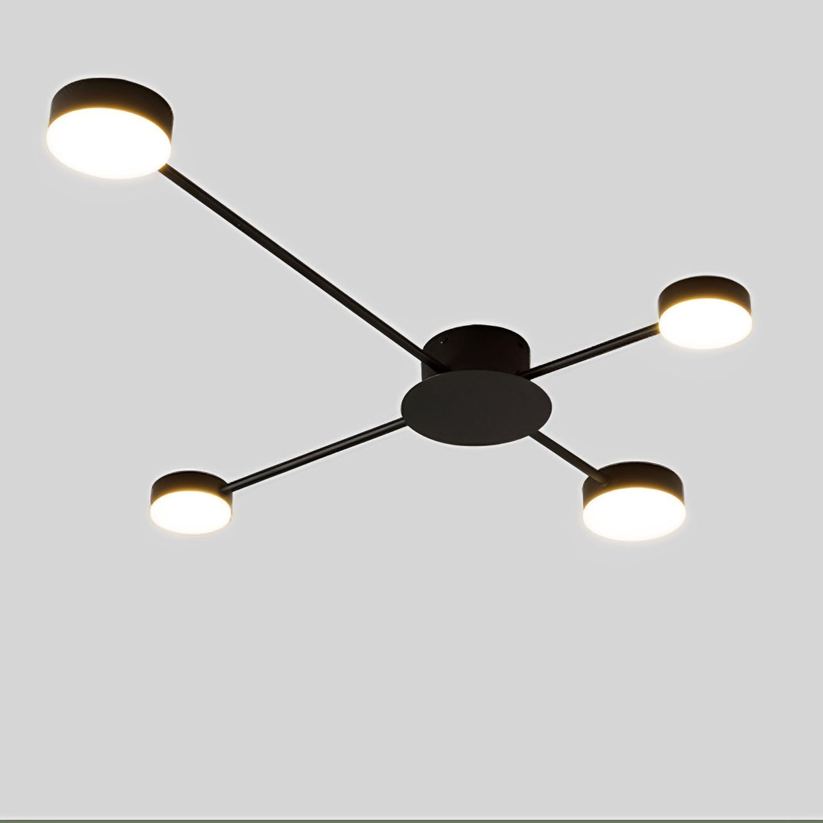Nowoczesna metalowa lampa sufitowa, wewnętrzna oprawa LED, żyrandol na wyspę kuchenną, 3 regulowane temperatury barwowe, idealna do salonu, jadalni, sypialni i sypialni