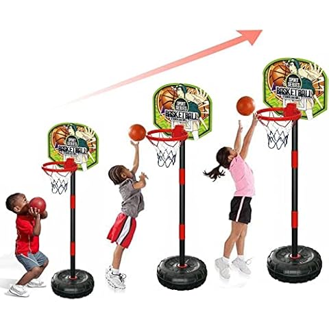 Kidoloop® Portable 130CM Basketball Hoop Set for Kids with Ball Pump | Outdoor, Indoor Basketball Stand for Boys and Girls| Stable Base Stand Cover