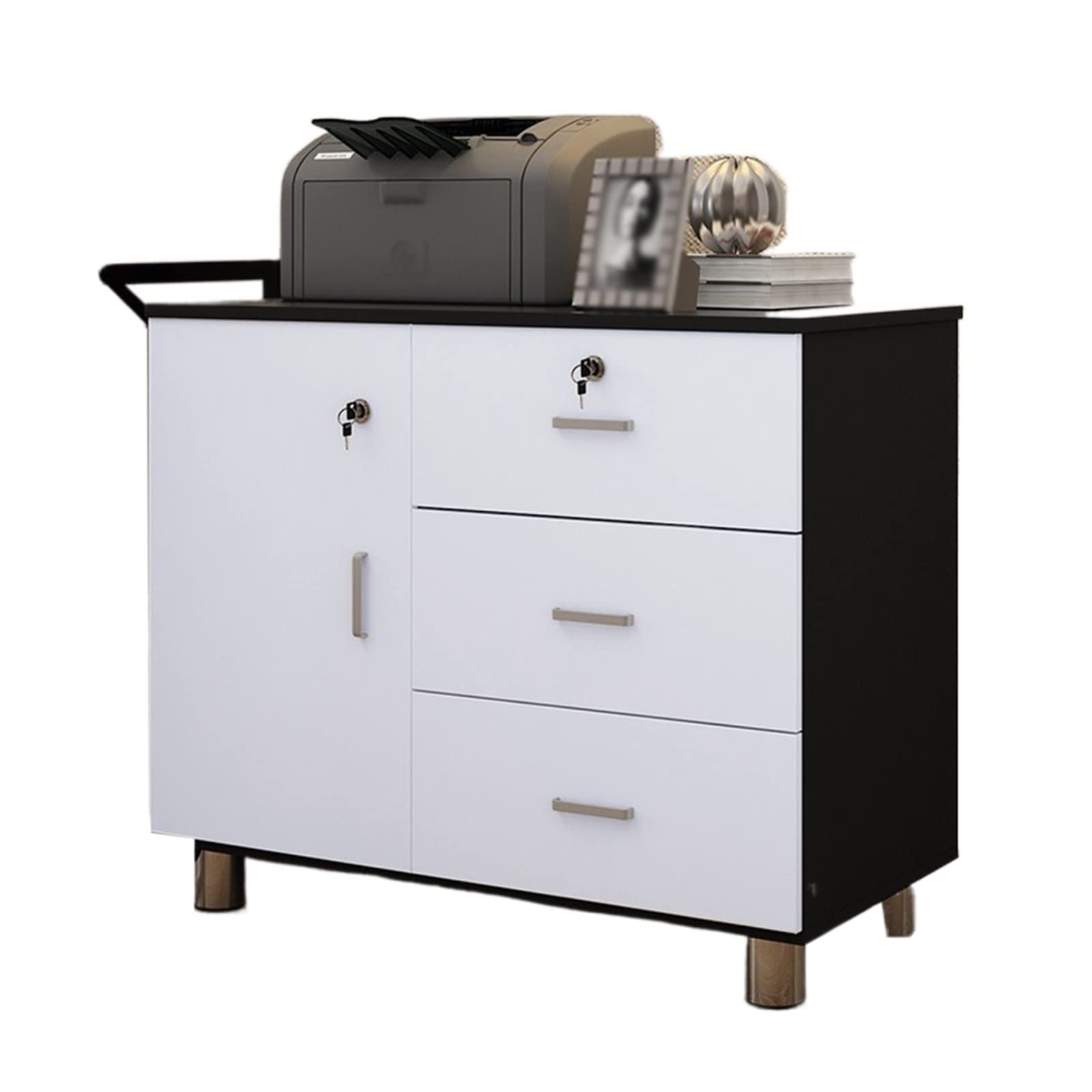 Aioneer Grey Printer Stand Print Stand Rack Floor Copy Desk File Cabinet Place Storage Cabinet Place Office Printer Shelf Workbench Printer Shelf