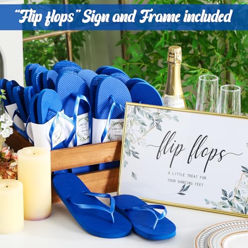 Image of Zoooyawn 24 Pairs Wedding Party Favors Flip Flops Bulk Wedding Sign for Guest