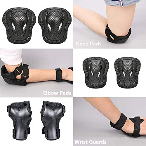 Kids Helmet Toddler Helmet Kids Sport Protective Gear Set Boy Girl Child Cycling Helmet with Knee Pads Elbow Pads Wrist Guards Youth Skateboard Helmet for Kids