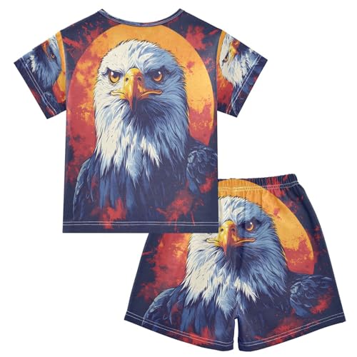 senya Short Sleeve Pajamas Sets Summer Cotton Sleepwear Eagle Sun2