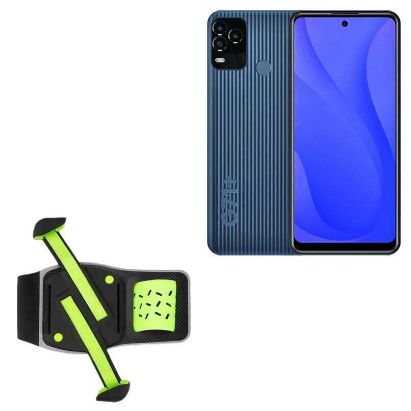 BoxWave Holster Compatible with BLU G71+ - FlexSport Armband, Adjustable Armband for Workout and Running - Stark Green