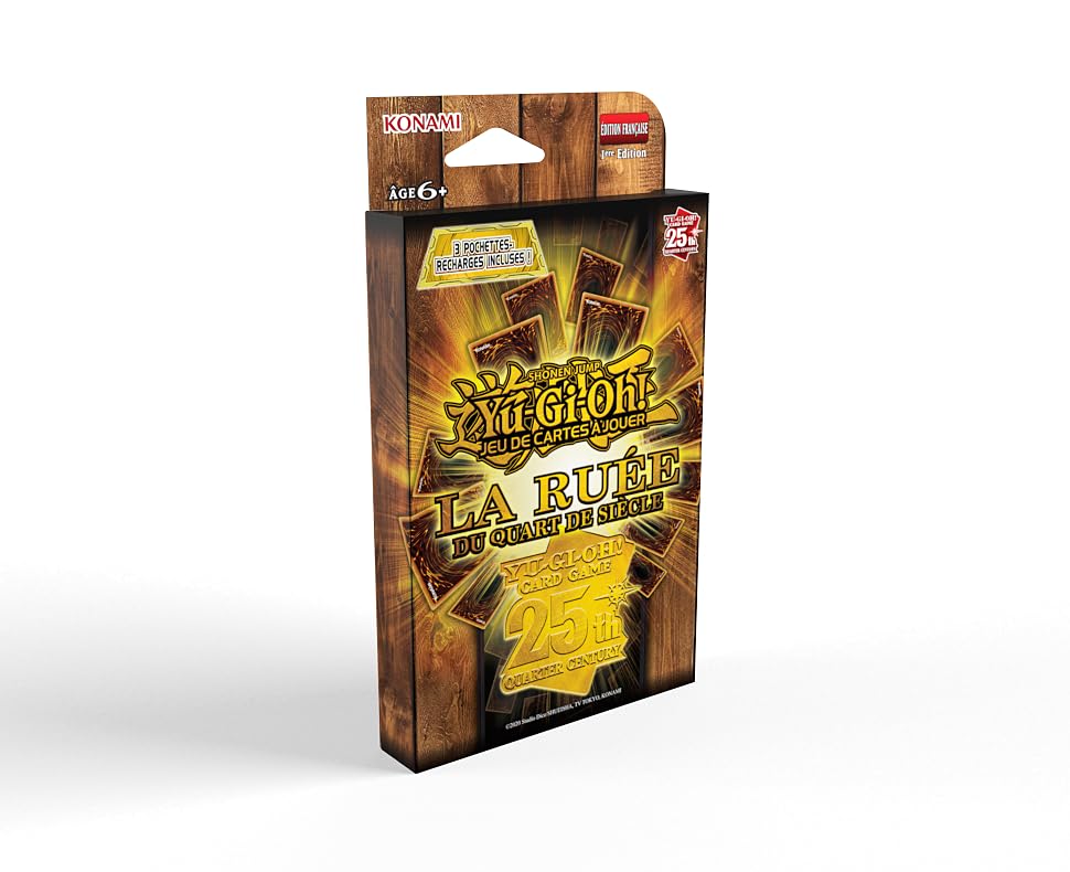 Yu-Gi-Oh! Pack de 3 boosters La Ruée du Quart de Siècle - Jeu de cartes à jouer - 15 cartes - À partir de 6 ans - Édition française