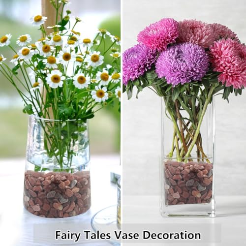Image of YISZM 2LB Succulent and Cactus Gravel Pebbles, 1 /5 Inch Natural Decorative Polished Stones, River Rocks for Vases Gardening Indoor and Outdoor Decorative Rocks, Red