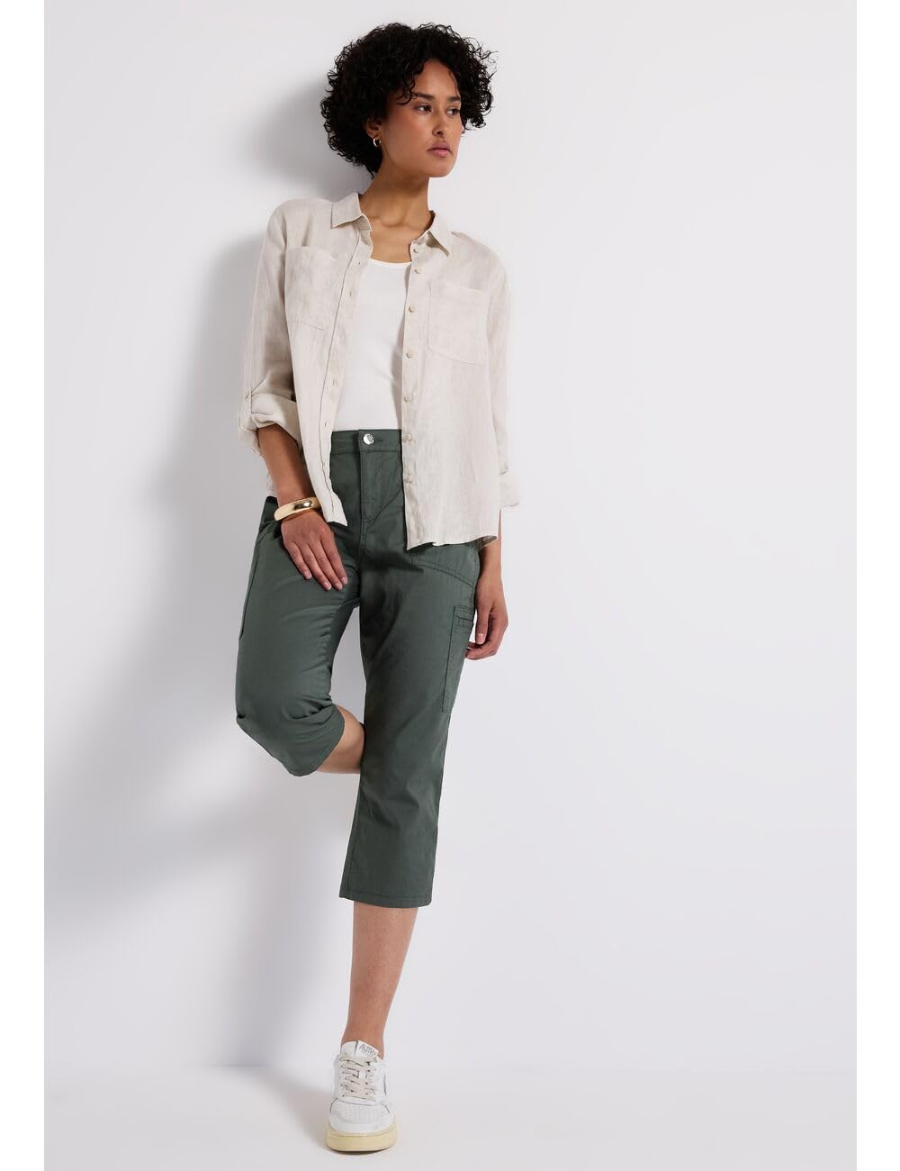 Street One Damen 3/4 Satin Hose mit Taschen A378876