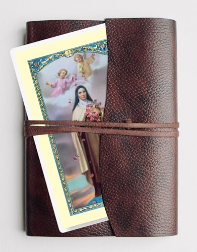 Little Flower Rosary Beads - St Therese Prayer Card, The Lord's Prayer - Brazilian Hand Crafted One Decade Rosary - Catholic Cards Set4