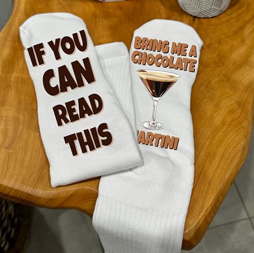 Funny Socks For Men and Women, Bring me a Martini, Men's Fun Cocktail Drinks Crew Socks, Socks For Him | Fun Socks Gift for Her3