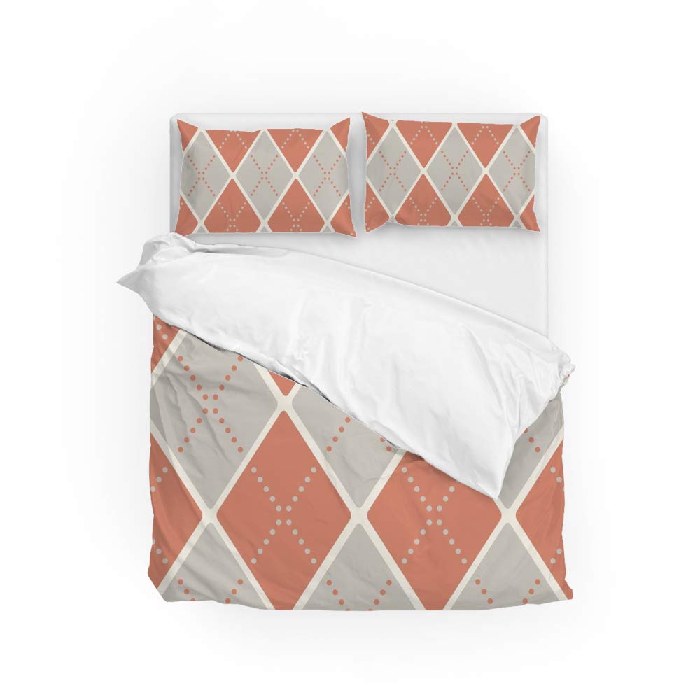 Parure de lit lavages fréquents polyester durable retro gris orange