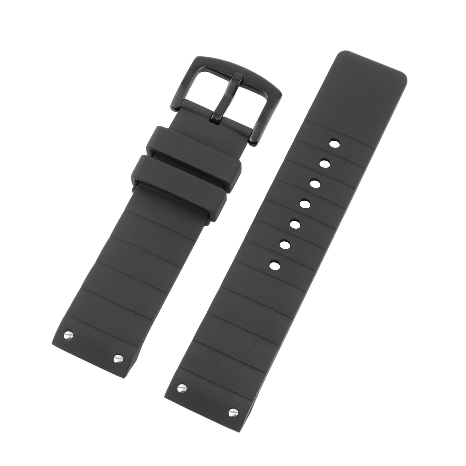 Bracelet de rechange en caoutchouc de silicone souple compatible avec montre Cartier de 23 mm, pour Santos série 100, noir
