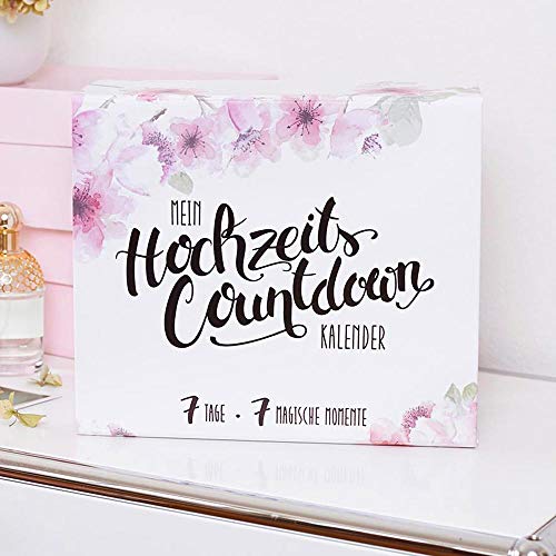 mit 7 Türchen für die letzten 7 Tage und einem 100 Tage Countdown, JGA Geschenk, Braut-Countdown-Kalender,