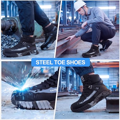 Image of Steel Toe Shoes for Men Work Safety Industrial Protective Men's Work Shoes for Construction Comfortable Lightweight Warehouse Factory