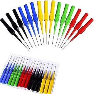 RUNCCI-YUN 15pcs back probe pins,Multimeter probe pins,Test Lead Back Probe Automotive Back Probe for Car Repairing and Laboratory Electric Multimeter Testing (Red Blue Black Yellow Green )