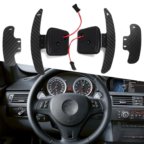 Steering Wheel Magnetic Paddle Shifter for BMW M3 X5 X6 M E90 E92 E93 E81 E82 E87 E88 E90 E71 Saloon Coupe Convertible Carbon Fiber Padddle Extension (for E Series)