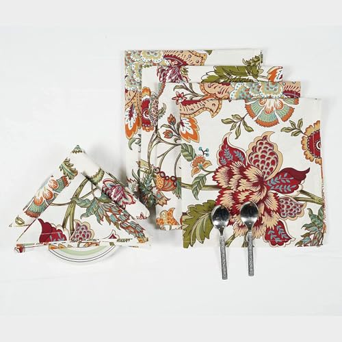Servilleta de Tela de Algodón con Diseño Floral Multicolor miniatura 3