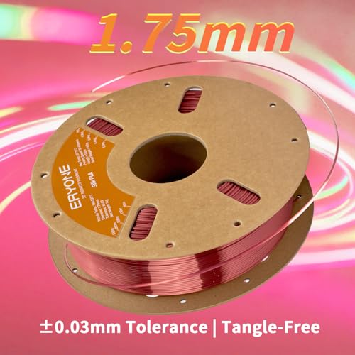 Image of ERYONE Silk PLA Filament for 3D Printer 1.75mm + /- 0.03mm, Shiny Filament 1kg (2.1lbs) /Spool, Crimson Red