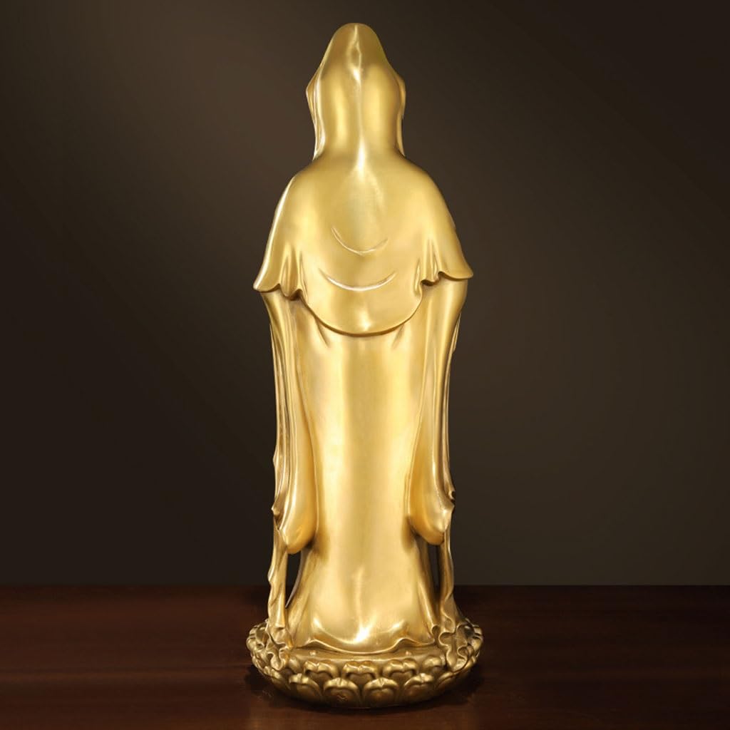Posąg Buddy do wnętrz kult do domu mosiężny posąg Buddy Ozdoby Guanyin posąg Buddy Biuro Metalowe Ozdoby Rzemiosło Medytująca Figurka Buddy Rzeźba