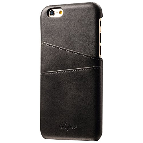 INFLATION Leather Slim Wallet Phone Case Back Case Cover Phone 6/6S/6S Plus/7/7Plus cases Credit Card Holder Black