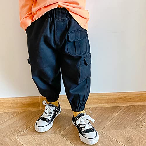 Kids Boys Cargo Pull on Pants Toddlers Elastic Cotton Trousers Casual Outdoor Camping Climbing Bottoms3