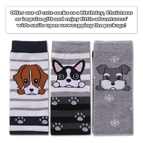 Image of FNOVCO Girls Knee High Socks Cartoon Animal Patterns Cotton Over Calf Socks