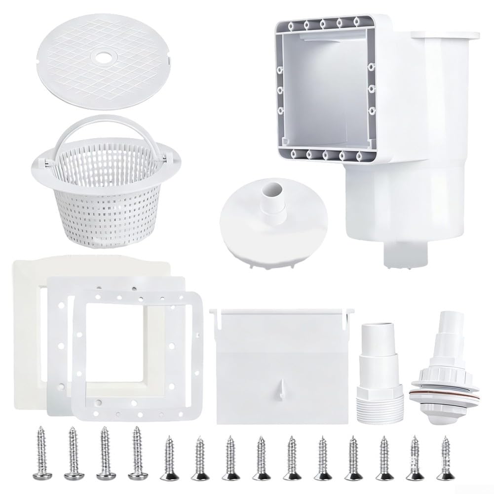 Pool Skimmer Replacement Kit for Above Ground Pools Offering Robust Construction and Full Parts Set for Effective Debris Collection and Water Flow