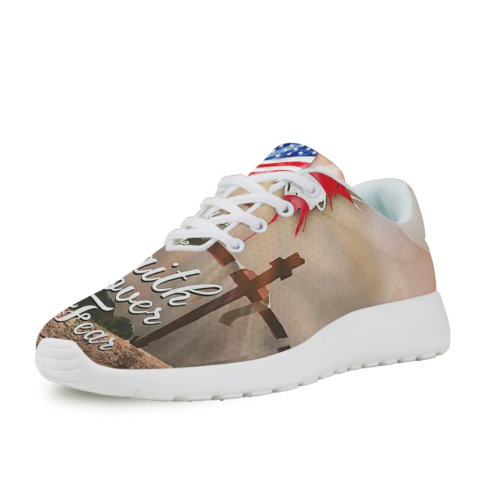 Faith Over Fear Shoes for Women Men Trail Running Casual Fashion Sneakers Slip-on Tennis Shoes