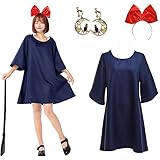 [Moerstar] 魔女っ子 ワンピース ハロウィン コスプレ レディース 3点セット【ワンピース＋カチューシャ＋イヤークリップ】かわいい 女の子 大人用 仮装 コスチューム 魔女 仮装 イベント 文化祭 遊園 クリスマス 学園祭 忘年会