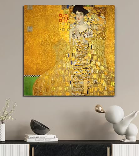 Image of Sikhash Gustav Klimt Canvas Paintings | Portrait of Adele Bloch-Bauer I Symbolist Art | Famous Artist Paintings for Wall | 12x12 Inches Unframed