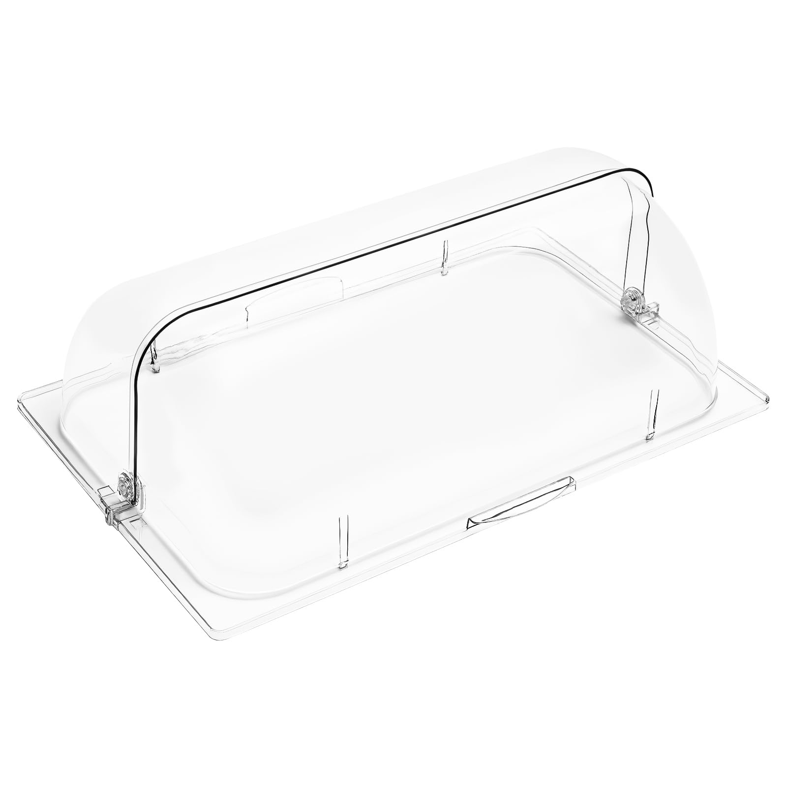 4 Stück Roll-Top-Abdeckung, Durchsichtige Rollabdeckungen aus lebensmittelechtem PC mit Langlebige Klappstangen für Gebäck 53,5x33x18 cm Klar