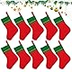 Zuzer Nikolausstrumpf 10 Stück Nikolausstiefel Groß Rot Weihnachtsstrumpf Kamin Weihnachtsstrümpfe Süßigkeiten Geschenktüten Bag Süßigkeitentasche für Weihnachtsdekoration