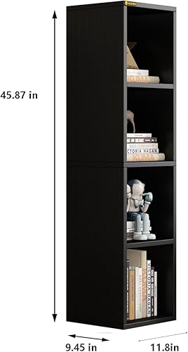 Miniatura 2 de Estante de almacenamiento abierto de 4 niveles, estantería pequeña, armario de almacenamiento resistente para sala de estar, dormitorio, oficina,