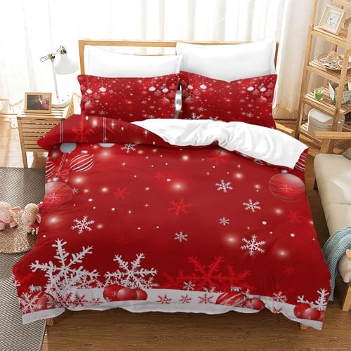 Housse de couette chat de Noël 260x220cm avec fermeture éclair pratique