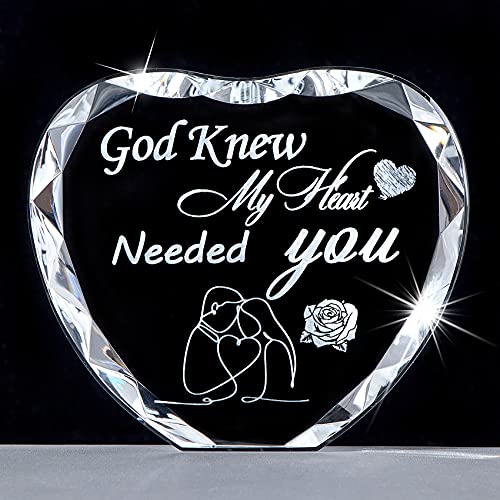 Love Gifts For Her On Anniversary, K9 Crystal Ornament Sign Engraved Loving Quotes, Glass Plaque Romantic Keepsake Presents For Wife Husband #TOP14