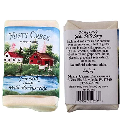 Wild Honeysuckle Goat Milk Soap Bar - from Amish Farmstead (All Natural Ingredients) Misty Creek Handcrafted from our Fresh Goat Milk