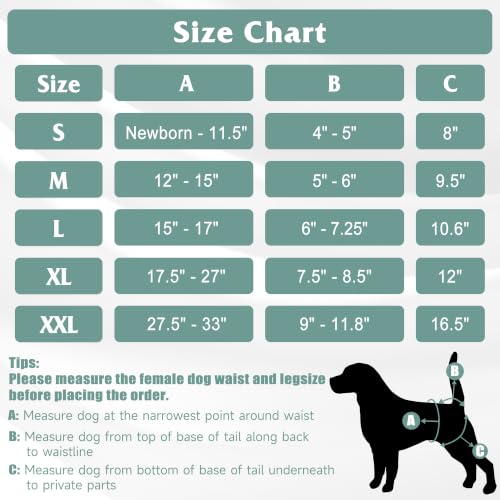 Image of Dog Diapers Female 5pcs,Reusable Dog Doggie Puppy Doggy Diapers Female, Period Panties in Heat, Red, XLarge