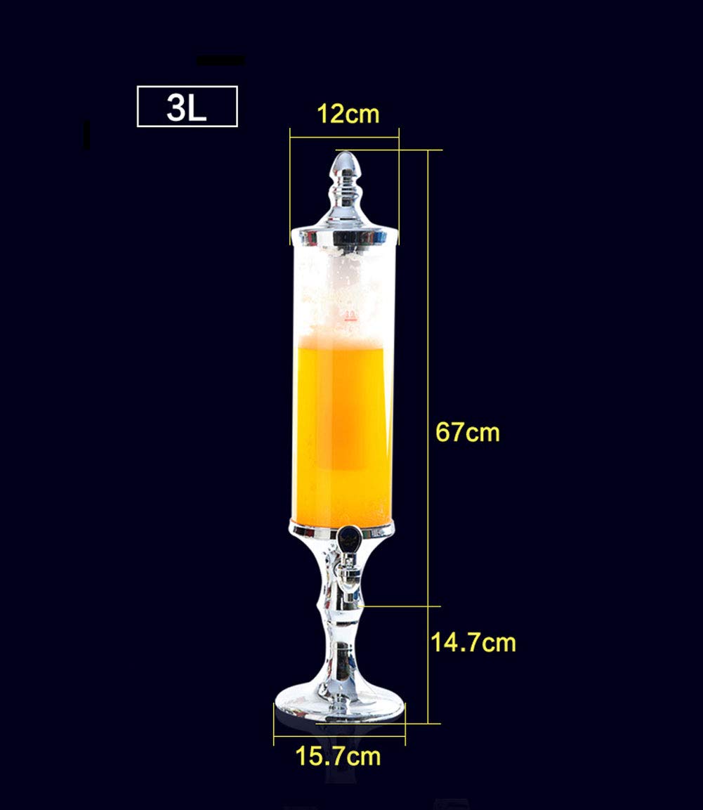Distributore d'Acqua, distributore Bevande Birra con Nucleo Ghiaccio 3 Litri con luci a LED, Perfetto Feste e giornate Gioco, Accessori Bar a casa, Semplice Pulire