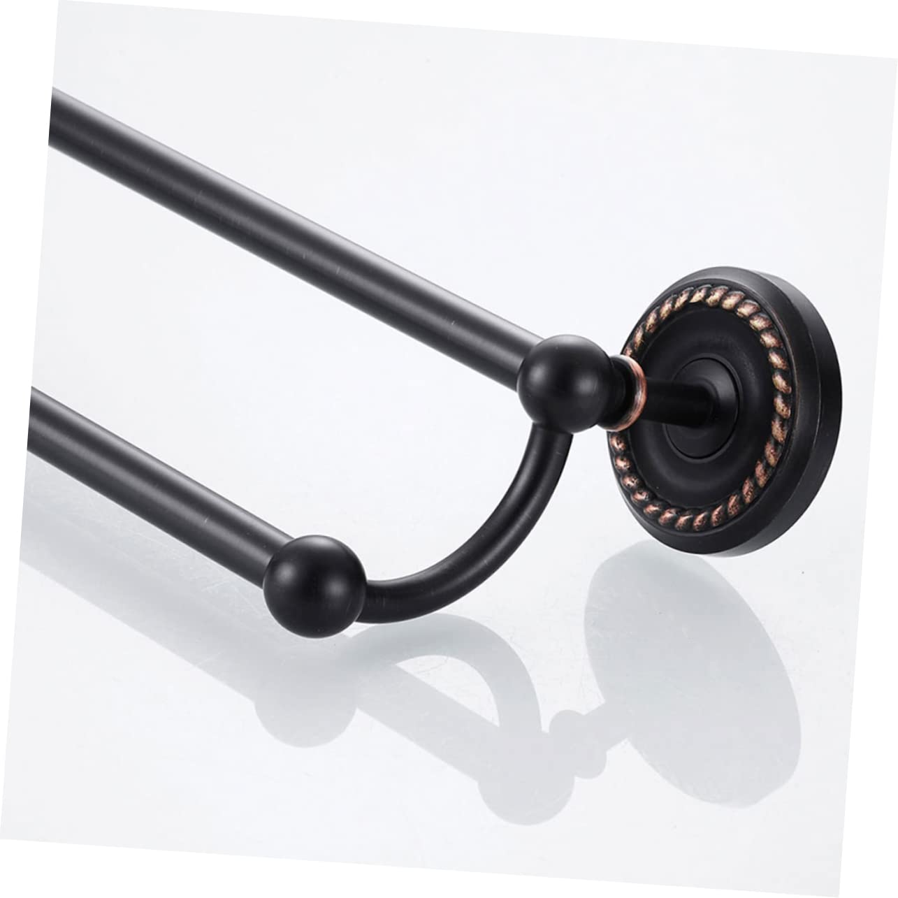Cabilock Toallero De Baño De Diseño Moderno Toallero Doble De Pared Hecho De Latón Negro Soporte para Toallas Doble Barra para Toallas para Cocina y Baño