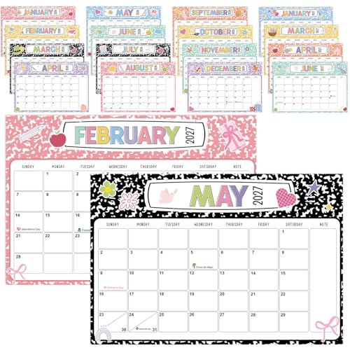 Teacher ��^���J�����_�[ 2026-2027�R���|�W�V�����m�[�g�u�b�N 18���� �Ǌ|���J�����_�[ 2026�N1��-2027�N6�� 17�C���`x11.5�C���` �V�N �}���X���[ �n���M���O�v�����i�[ �������[�h�t�� �z�[���X�N�[�� �I�t�B�X ����