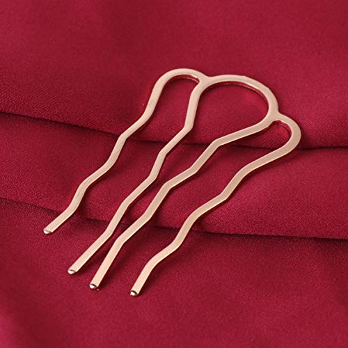 Peines metálicos de 4 dientes Lurrose vintage 6 pcs miniatura 2