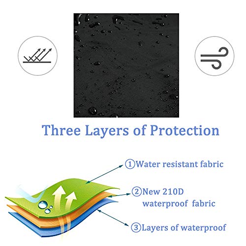 LEESITEC Garden Chiminey Cover, Outdoor Patio Heater Cover, Waterproof Rain UV Protector Black 122cm high x 21cm top dia x 61cm base dia. - Image 3