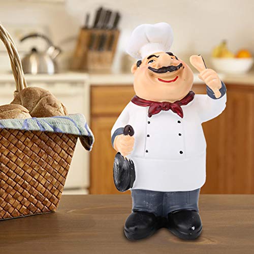 Tomotato Chef Figurine - Miniature Resin Vintage Statue, Happy Sculpture Collectible Gift, Tabletop Decor for Home Kitchen (Hold Spoon) - Image 3