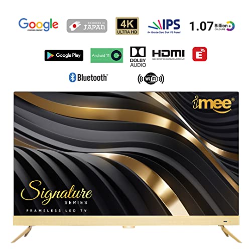 Image of imee - Signature Series 4K UHD Smart Frameless LED TV with Dolby Vision & Voice Command (43 Inch in Size) (Gold)