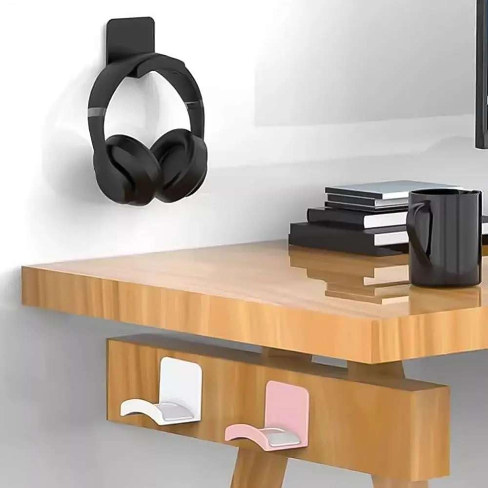 TrueCart Wall Mounted Headphone Holder - 10 Pack Punch-Free Adhesive Headset Stands for Home Office Organization-image-35