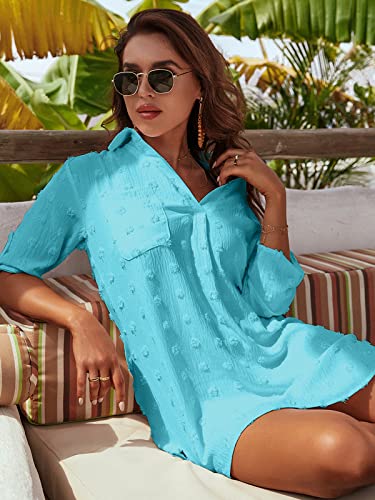 Image of Blooming Jelly Womens Swimsuit Coverups White Chiffon Bathing Suit Cover Up Bikini Swimwear Beach Dress Outfits