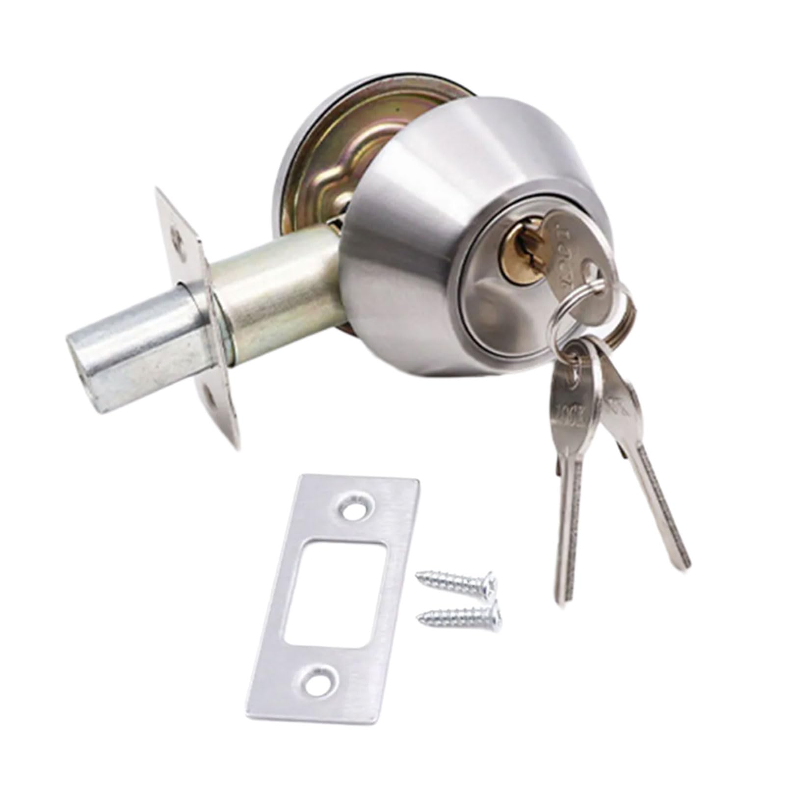 Invisible Door Stainless Steel Antitheft Exterior Door Knobs with & Keys for Entrance, Front Household Invisible